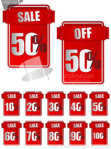 Image of Set of Red Sale Stickers