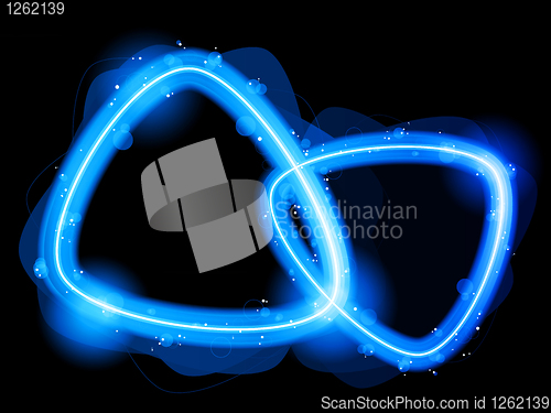 Image of Blue Triangle Border with Sparkles and Swirls