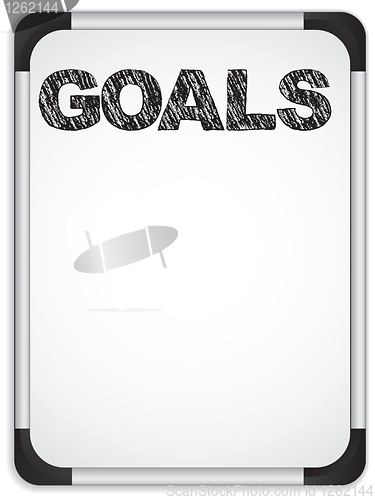 Image of Whiteboard with Goals Message written with Black