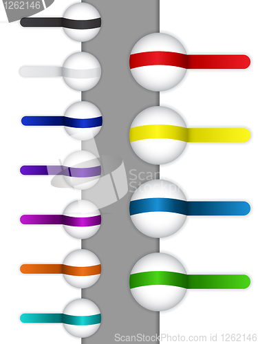 Image of White Buttons with Colorful Stickers