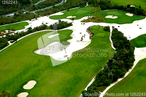 Image of Flying over golf course