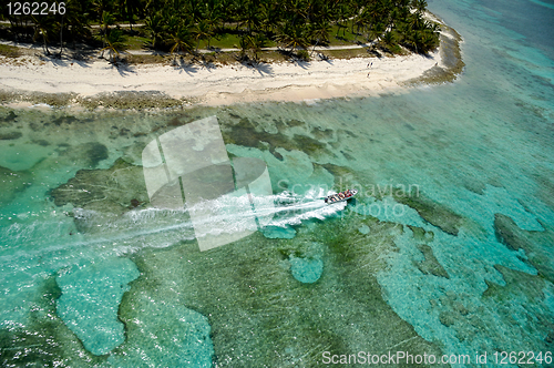 Image of Speedboat and beach