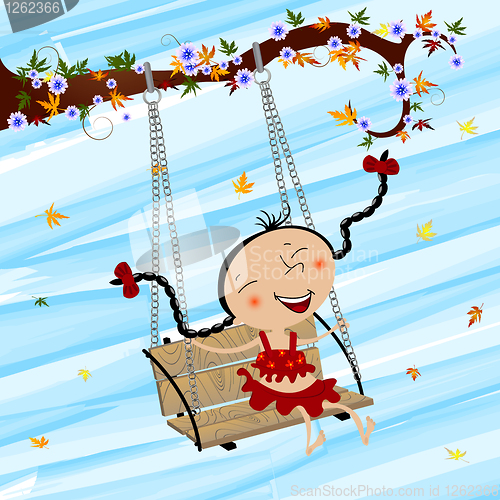 Image of Swinging girl