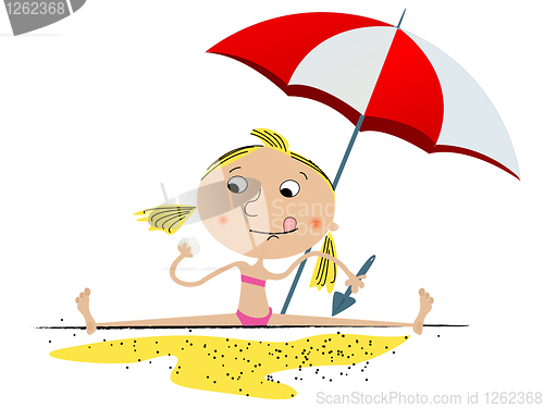 Image of Girl playing at the beach