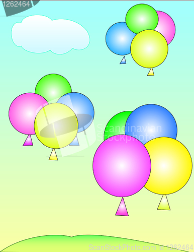 Image of balloons in the sky