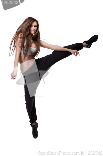 Image of attractive jumping woman