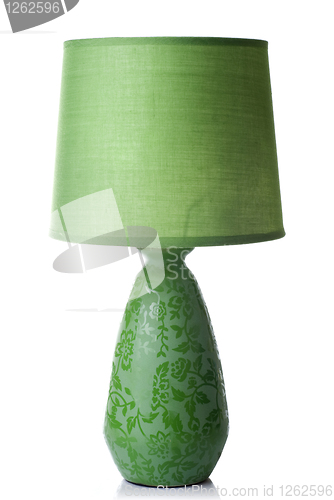 Image of Green desk lamp isolated on white