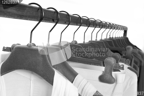 Image of clothes on racks in store