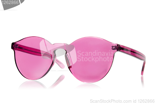 Image of Pink sunglasses isolated on white