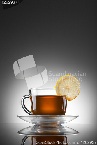 Image of cup of tea with lemon