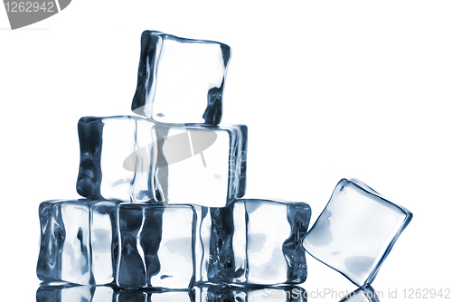 Image of ice cubes isolated on white