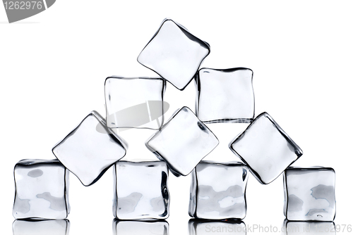 Image of ice cubes isolated on white