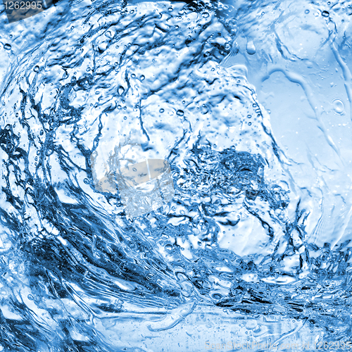 Image of abstract water splash with bubbles