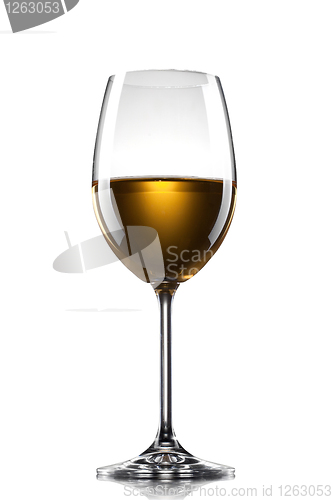 Image of wine in the glass isolated on white
