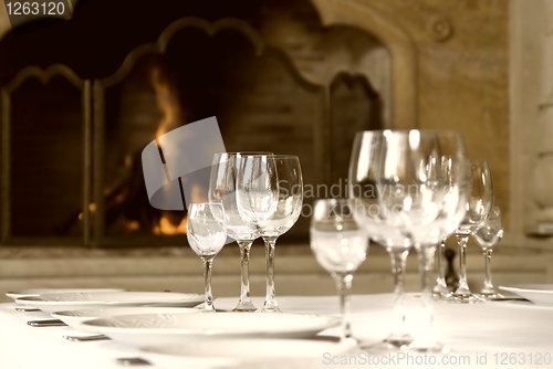 Image of Glass goblets on the table