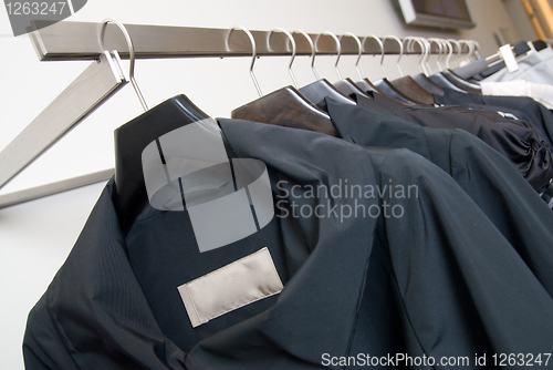 Image of clothes on racks in store