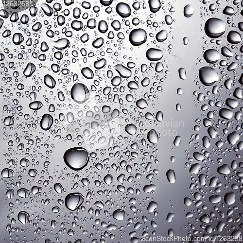 Image of drops of water on glass