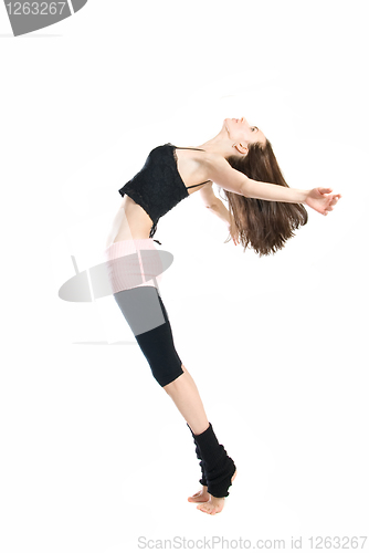 Image of posing young dancer isolated on white background