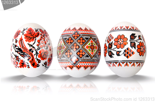 Image of easter eggs on white
