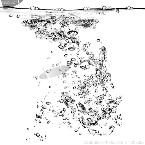 Image of water bubbles isolated on white