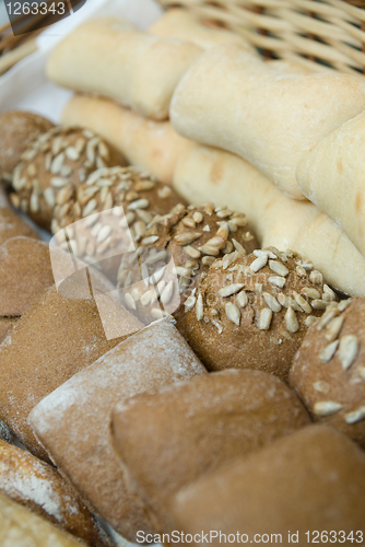 Image of various baked bread buns