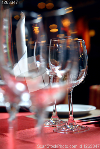 Image of glass goblets on the table