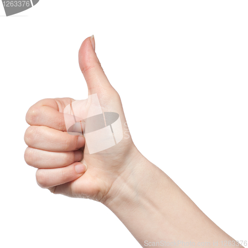 Image of gesturing hand OK isolated on white