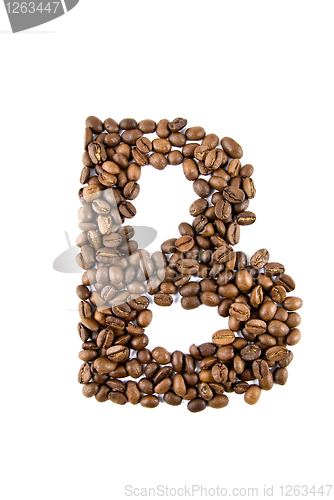 Image of coffee letter isolated on white
