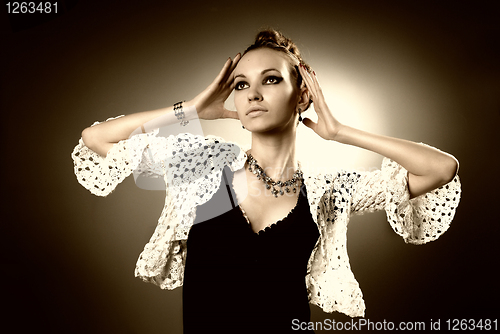 Image of beautiful glamour woman in studio