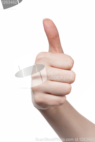 Image of gesturing hand OK isolated on white