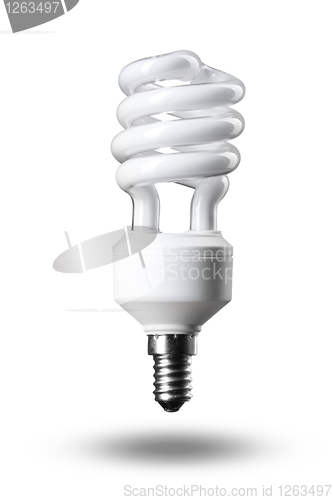 Image of Energy saving fluorescent light bulb isolated on white