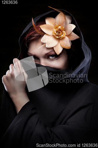 Image of portrait of young woman isolated on white 