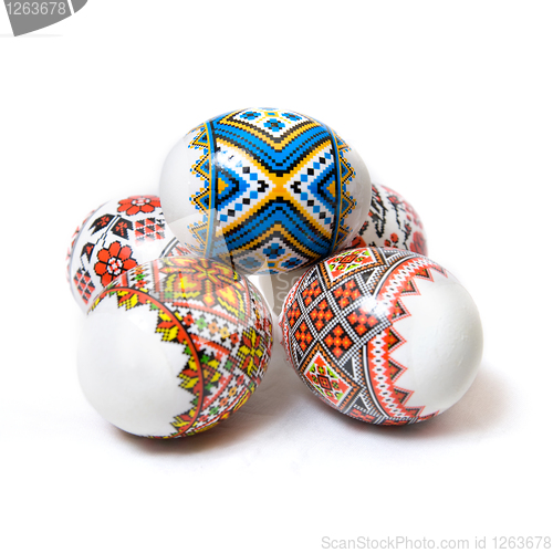 Image of easter eggs on white