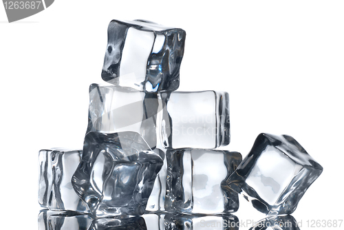 Image of ice cubes isolated on white