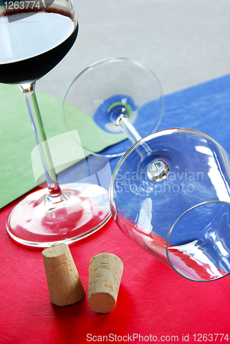Image of Wine corks and glasses