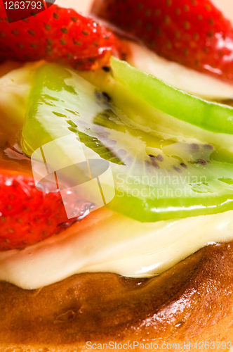 Image of French cake with fresh fruits