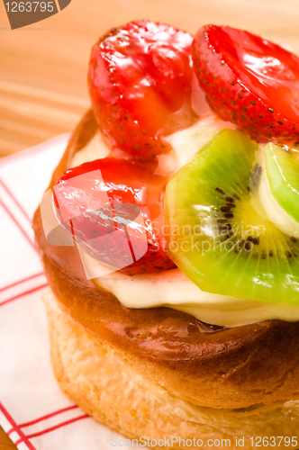 Image of French cake with fresh fruits