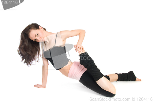 Image of posing young dancer isolated on white background