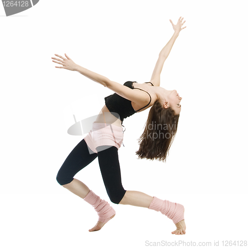 Image of posing young dancer isolated on white background