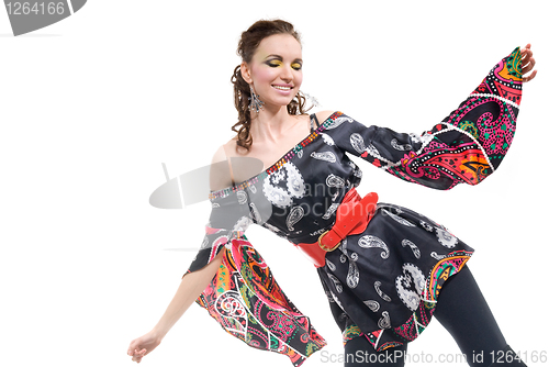 Image of Beautiful young woman on white