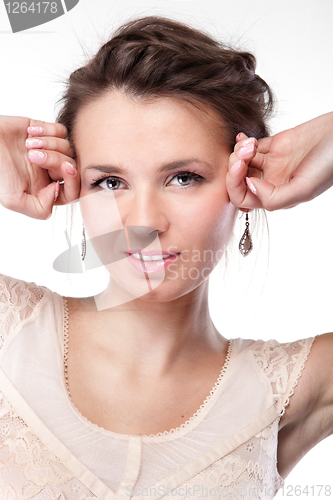 Image of Attractive woman with smiles isolated on white