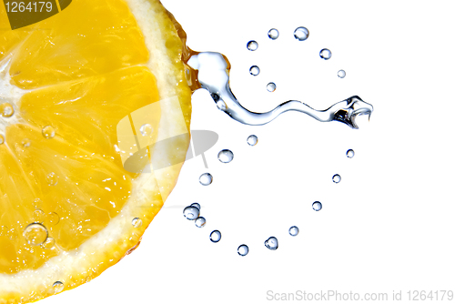 Image of lemon with water drops