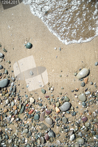 Image of sand stones and water wave