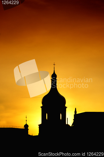 Image of silhouette of church