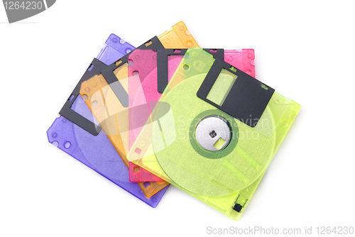 Image of Color floppy disks isolated on white