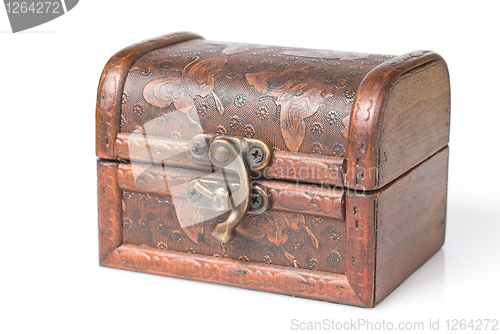 Image of wooden chest isolated on white