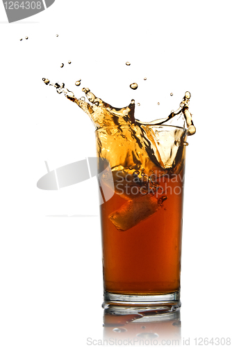 Image of splash of cola isolated on white