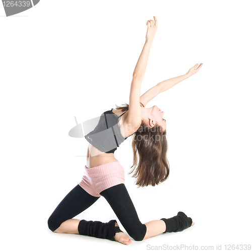 Image of posing young dancer isolated on white background