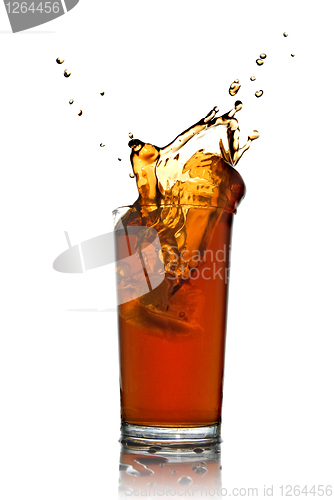 Image of splash of cola isolated on white