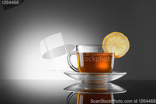 Image of cup of hot tea with lemon